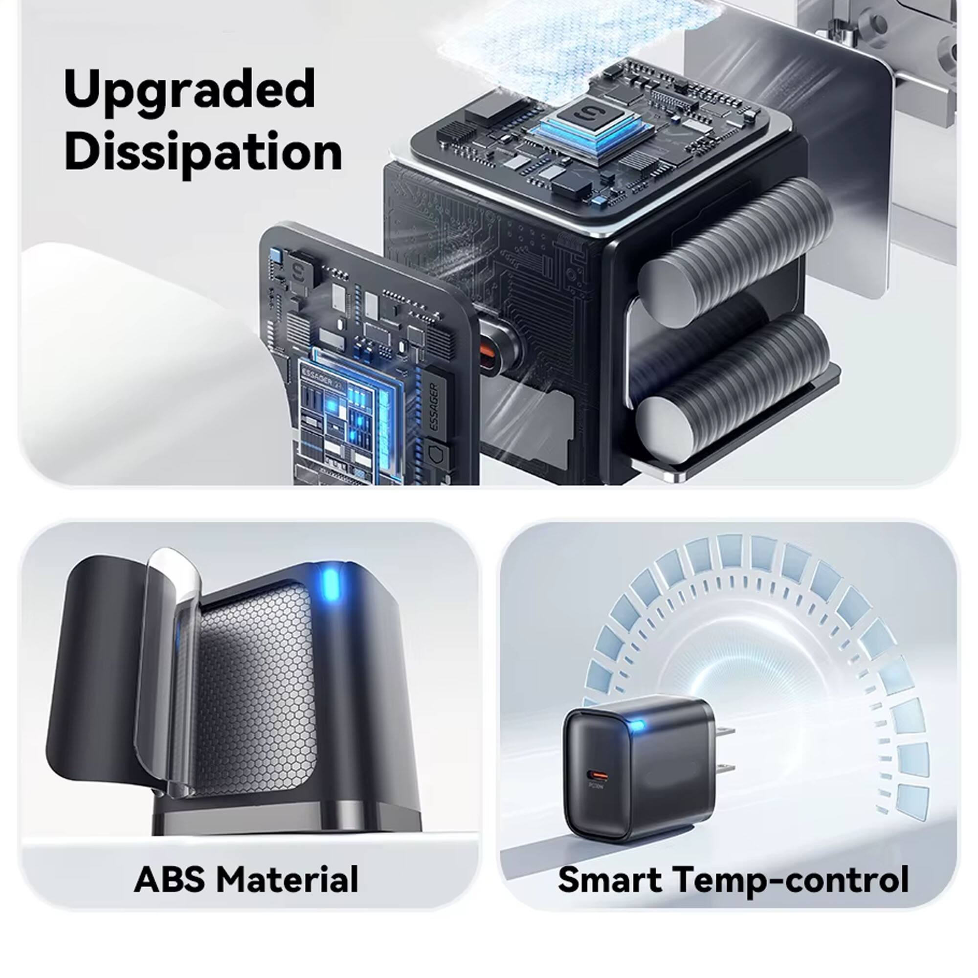 Upgraded Dissipation  
ABS Material  
Smart Temp-control
