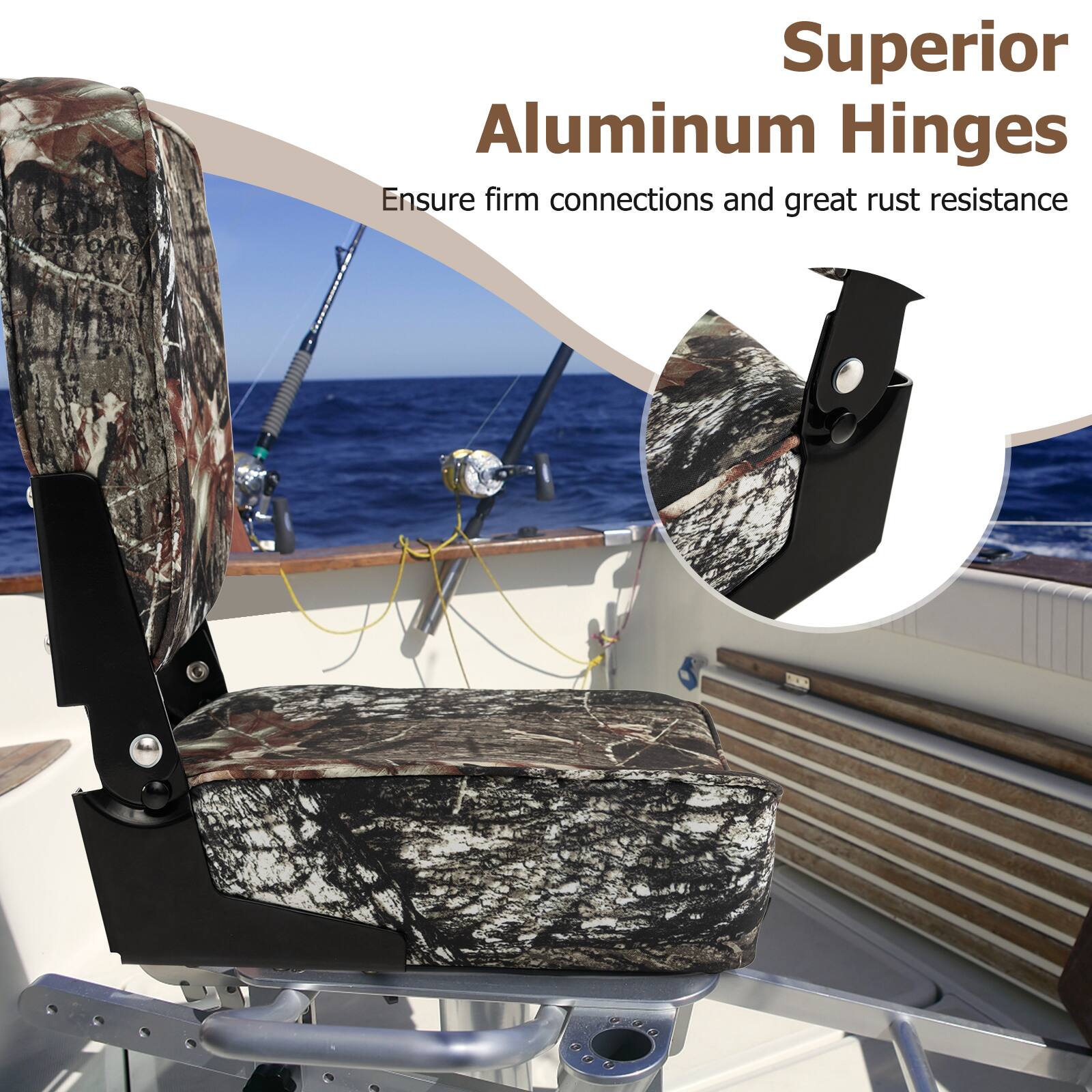 Superior Aluminum Hinges  
Ensure firm connections and great rust resistance