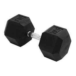 Signature Fitness - Hex Single Dumbbell Strength Training Workout Equipment, 70 lb - Black