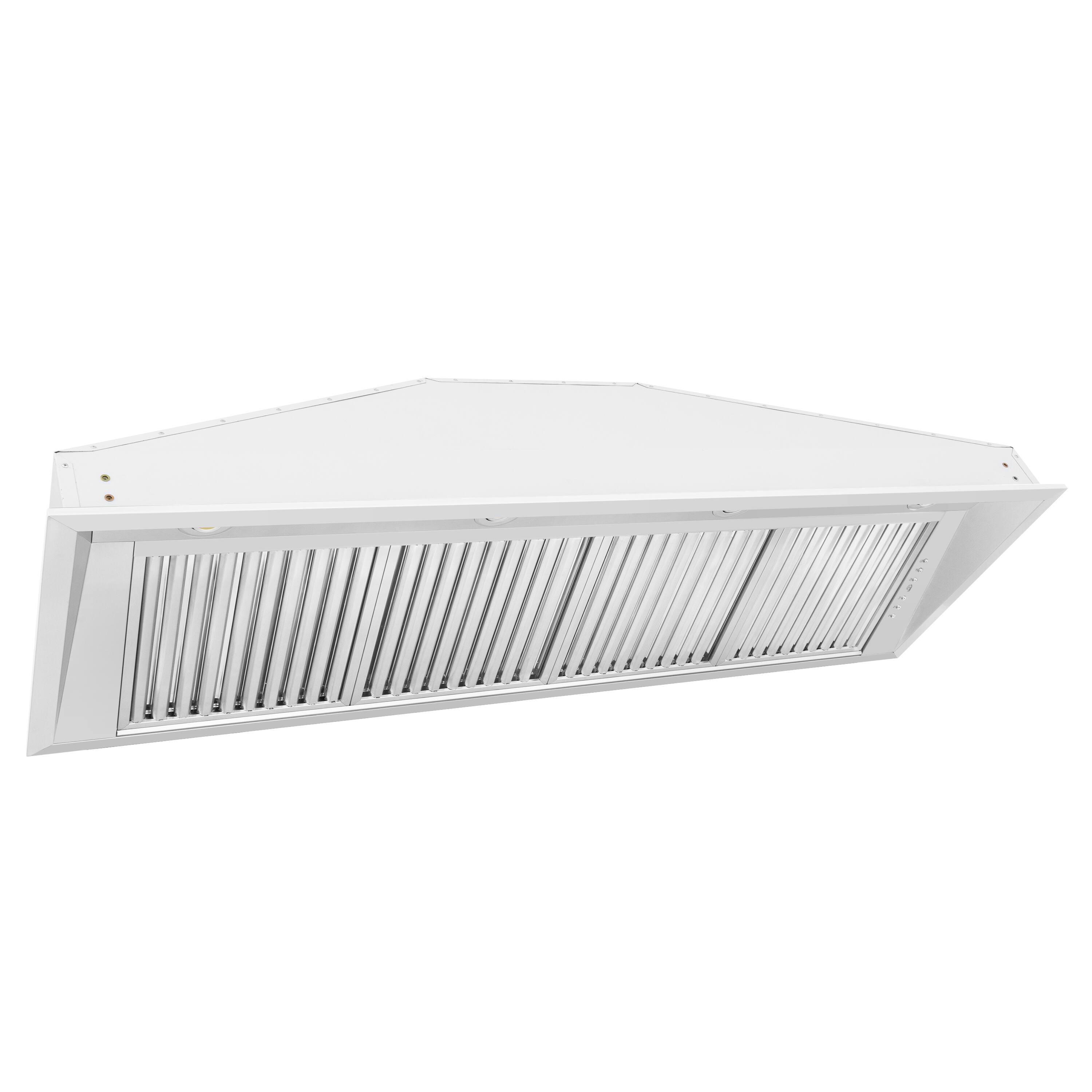 Angle. ZLINE - ZLINE 58" Ducted Wall Mount Range Hood Insert in Stainless Steel (698-58) - Stainless Steel.