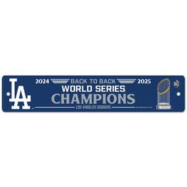 WinCraft - Los Angeles Dodgers Back-To-Back World Series Champions 3.75" x 19" Street Sign - Multicolor