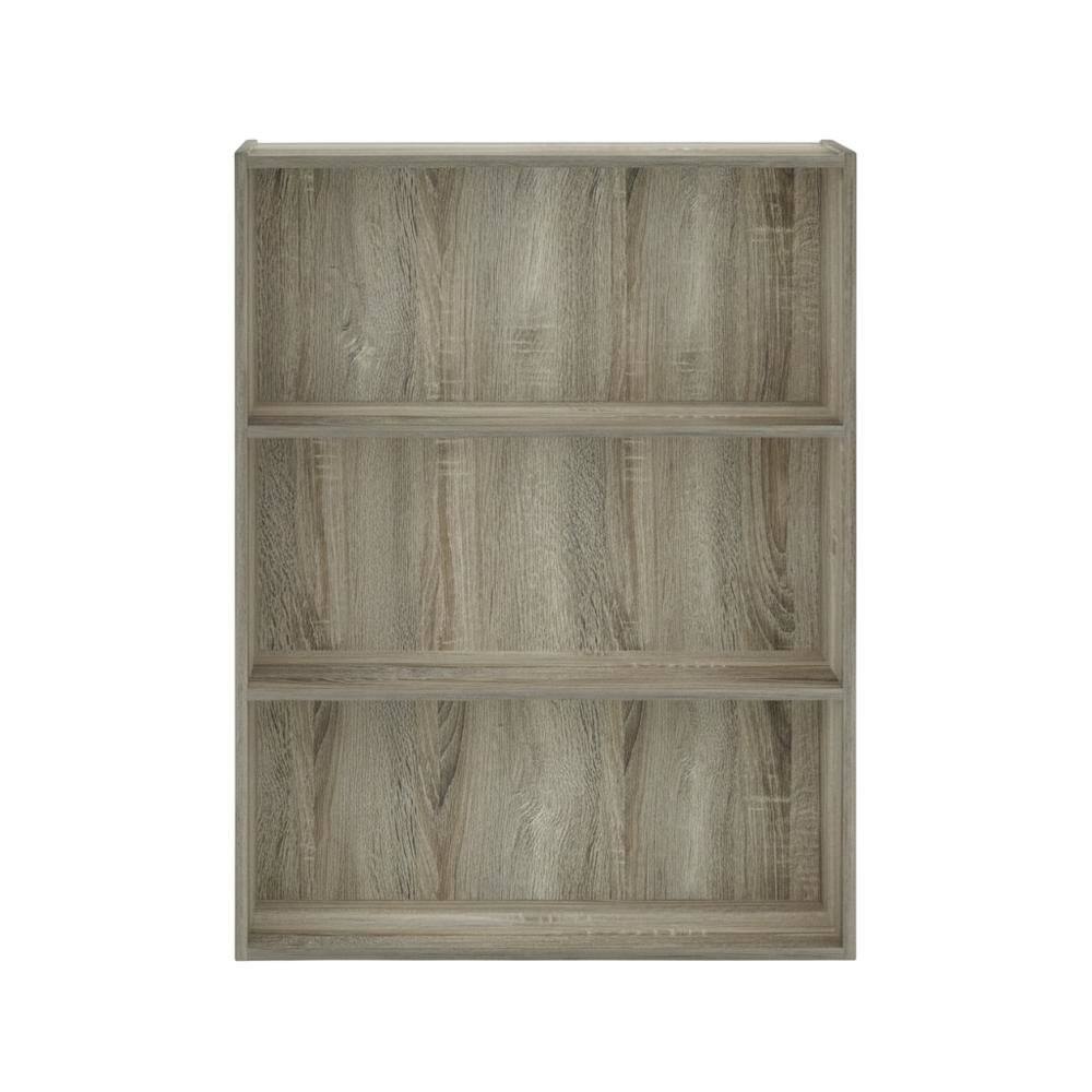 Back. FurniFact - Wood Bookcase with Open Shelves in Sonoma Oak Finish - Sonoma Oak.