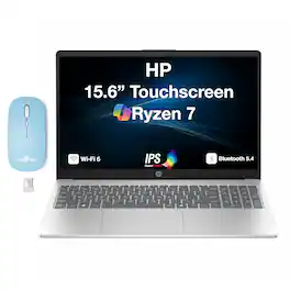 HP - Upgraded - 15 Laptop 15.6 FHD Display (Ryzen 7 7730U, 16GB, 512GB SSD, AMD Radeon, Win 11 Pro) w/Dockztorm Wireless Mouse - Natural Silver