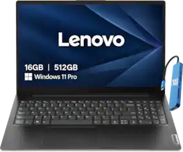 Lenovo - Upgraded - V15 Gen 4 15.6'' FHD Laptop - AMD Ryzen 3 with 16GB Memory - 512GB SSD - Webcam w/Shutter - Numeric Keypad - Win 11Pro - Jet Black