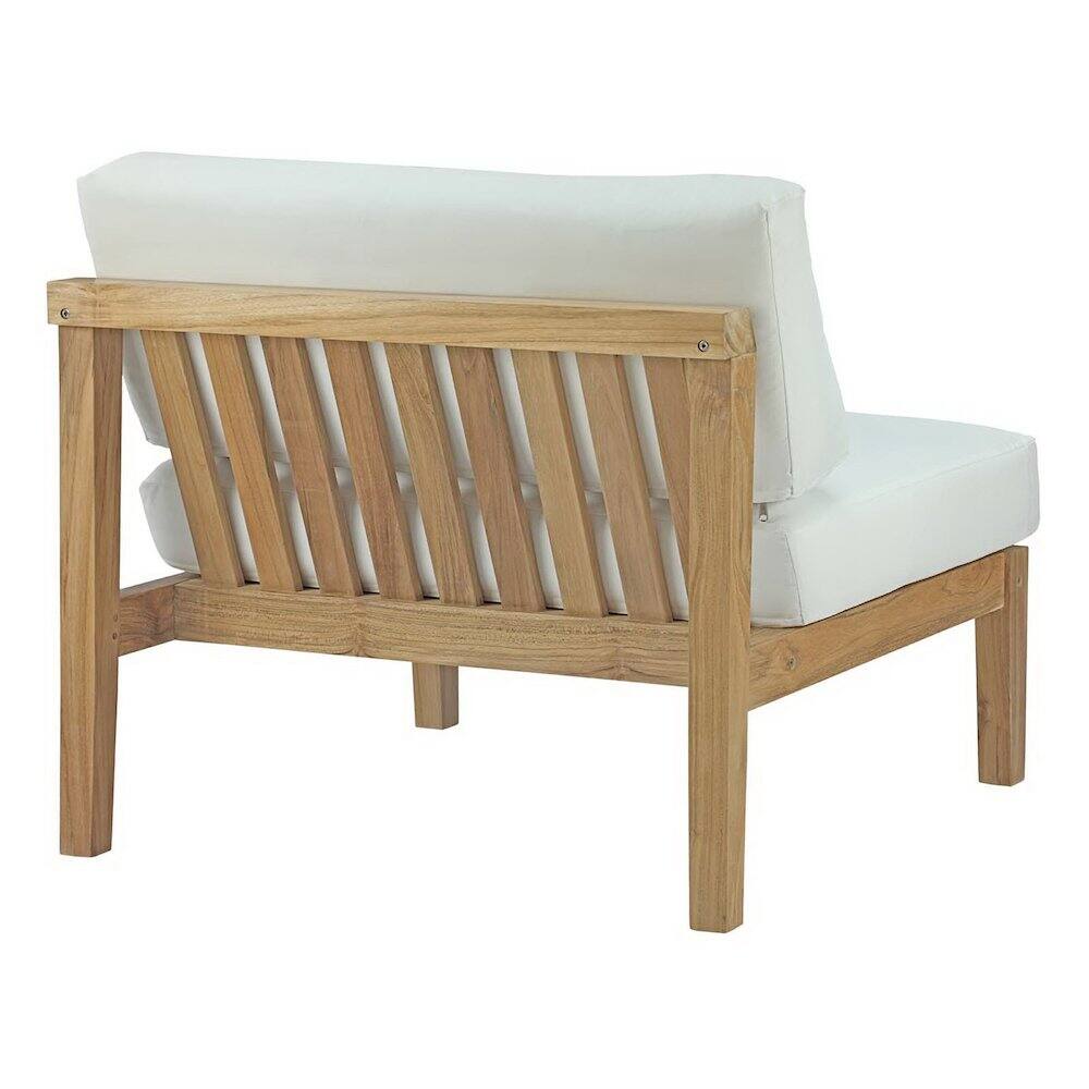 Left. Modway - Bayport Outdoor Patio Teak Armless - White.