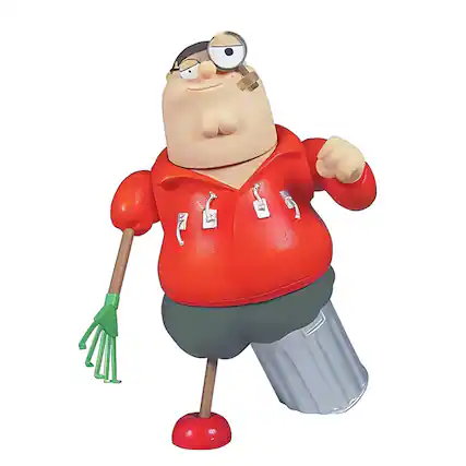 Front. Mezco Toyz - Family Guy Series 7 Action Figure | Bionic Peter - Red.