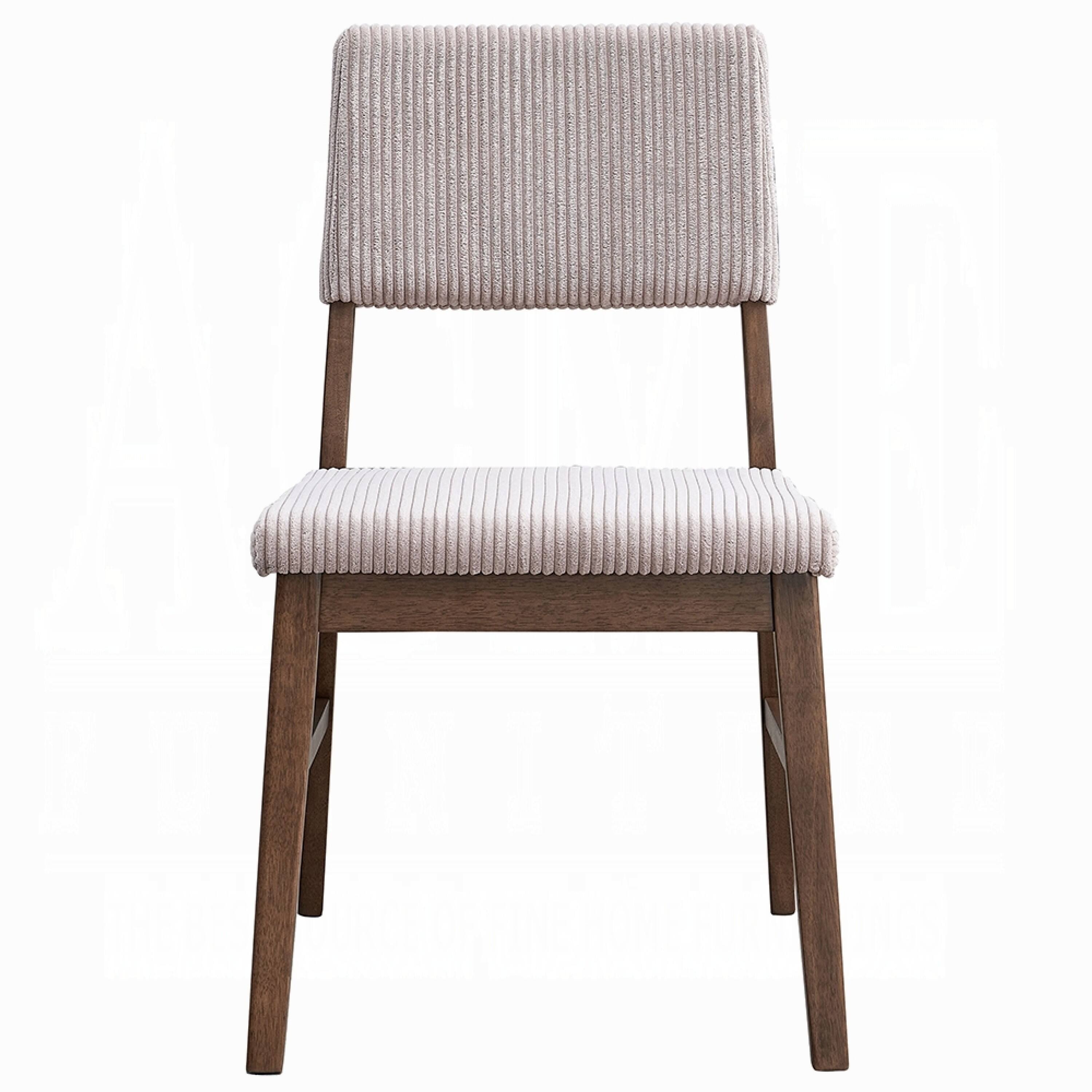 Alt View 1. Manhattan Lane - Koen Dining Side Chair Set of 2, Beige Corduroy Cushion - Beige, Walnut Brown.