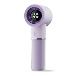 PRIMEPLUS - Handheld Portable Fan 6Speed, 5000mAh Rechargeable 15H, Pocket Turbo Fan with LED Display for Travel Camping Makeup Gift - Purple