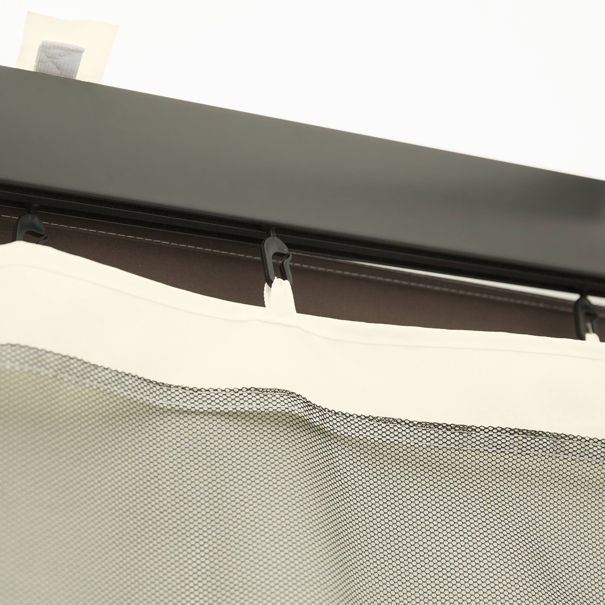 Alt View 7. Outsunny - 10' x 12' Universal Replacement Mesh Sidewall Netting for Patio Gazebos and Canopy Tents with Zippers - Cream White.