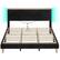 Alt View Zoom 12. Bestier - Bed Frame -King Size Bed With LED Light & Adjustable Storage Headboard for Bedroom Upholstered Platform - Black.