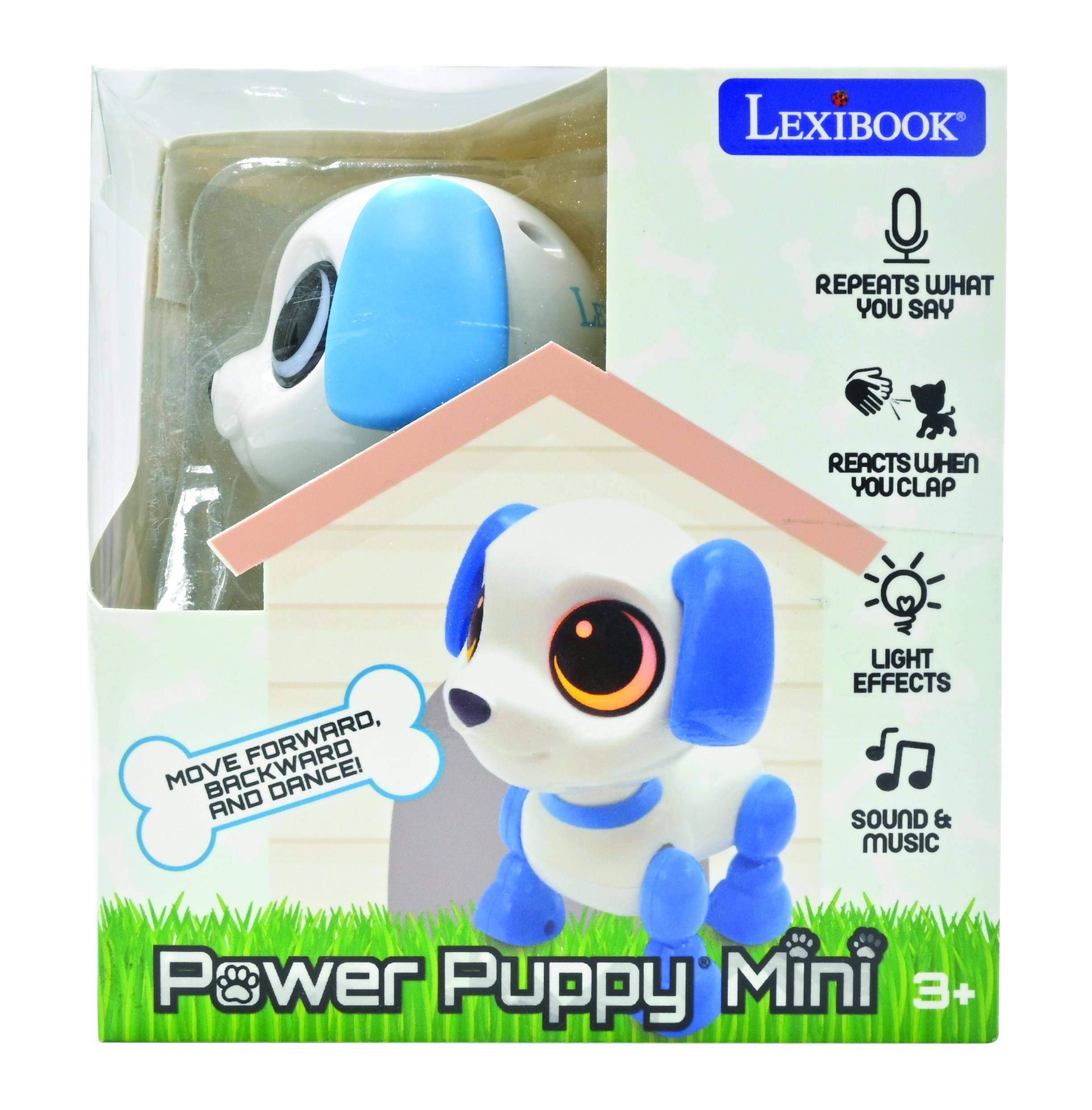 LEXIBOOK LE REPEATS WHAT YOU SAY REACTS WHEN YOU CLAP FORWARD, MOVE BACKWARD AND LIGHT EFFECTS SOUND & MUSIC Power Puppy Mini 3+