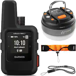 Garmin - inReach Mini 2 Portable Satellite GPS Navigator + Accessory Package - Black