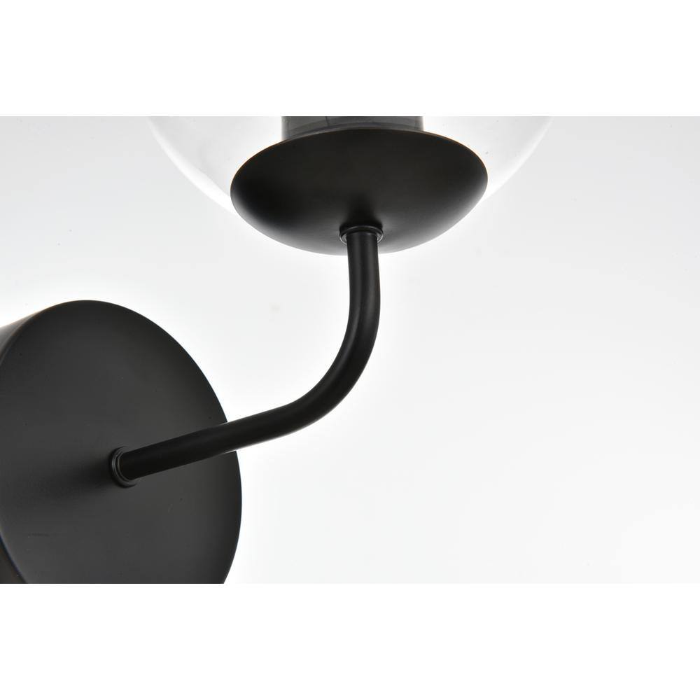 Angle. Living District - Genesis 1 light Black and Clear Bath Sconce - Black And Clear.