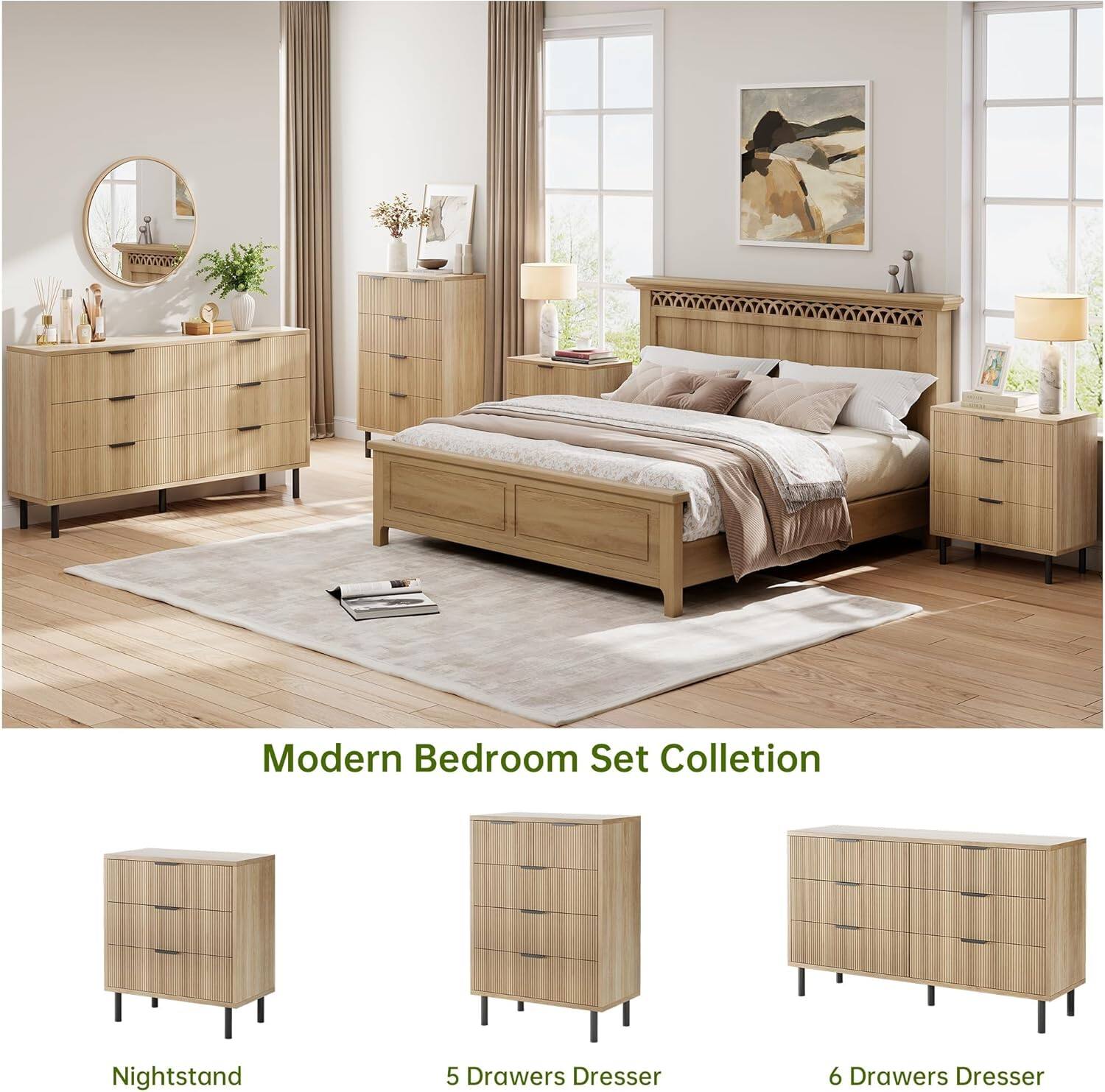 Modern Bedroom Set Collection

Nightstand

5 Drawers Dresser

6 Drawers Dresser