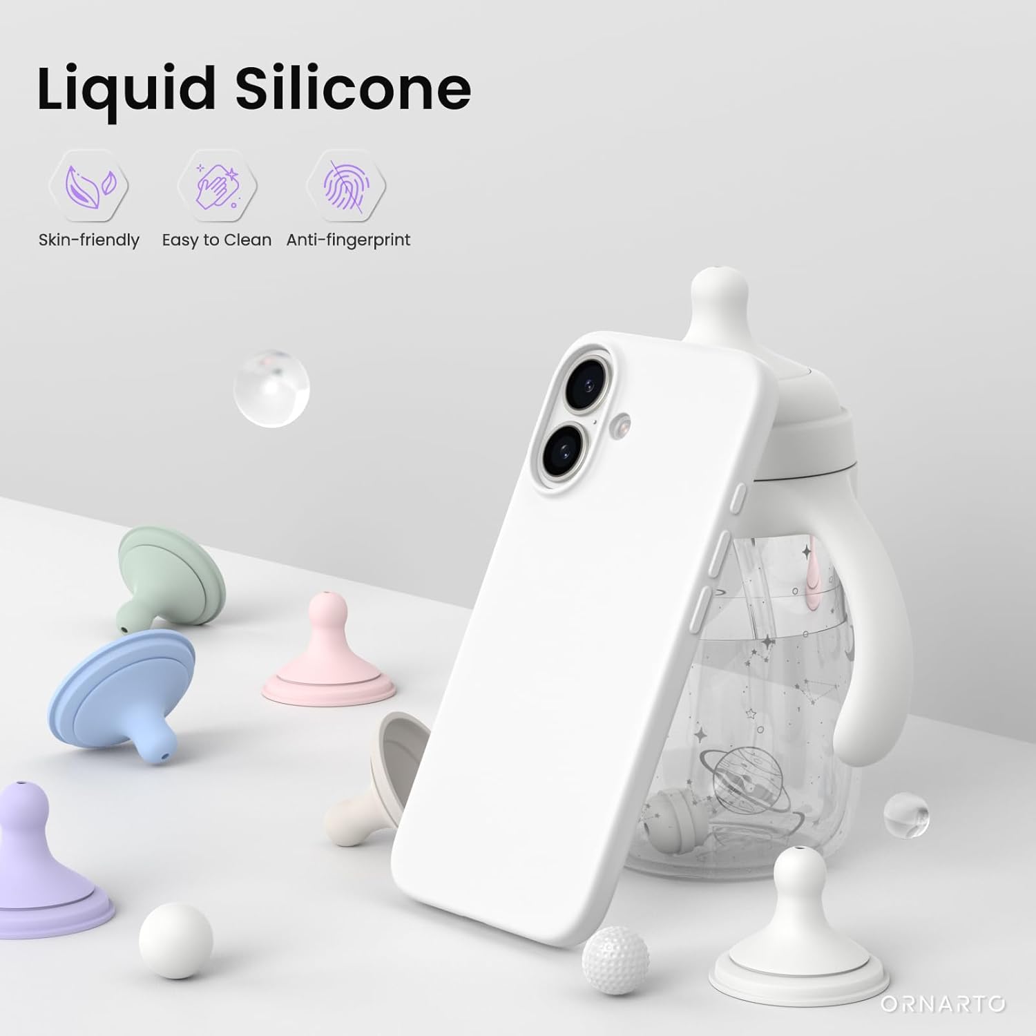 Liquid Silicone Skin-friendly Easy to Clean Anti-fingerprint ORNARTO