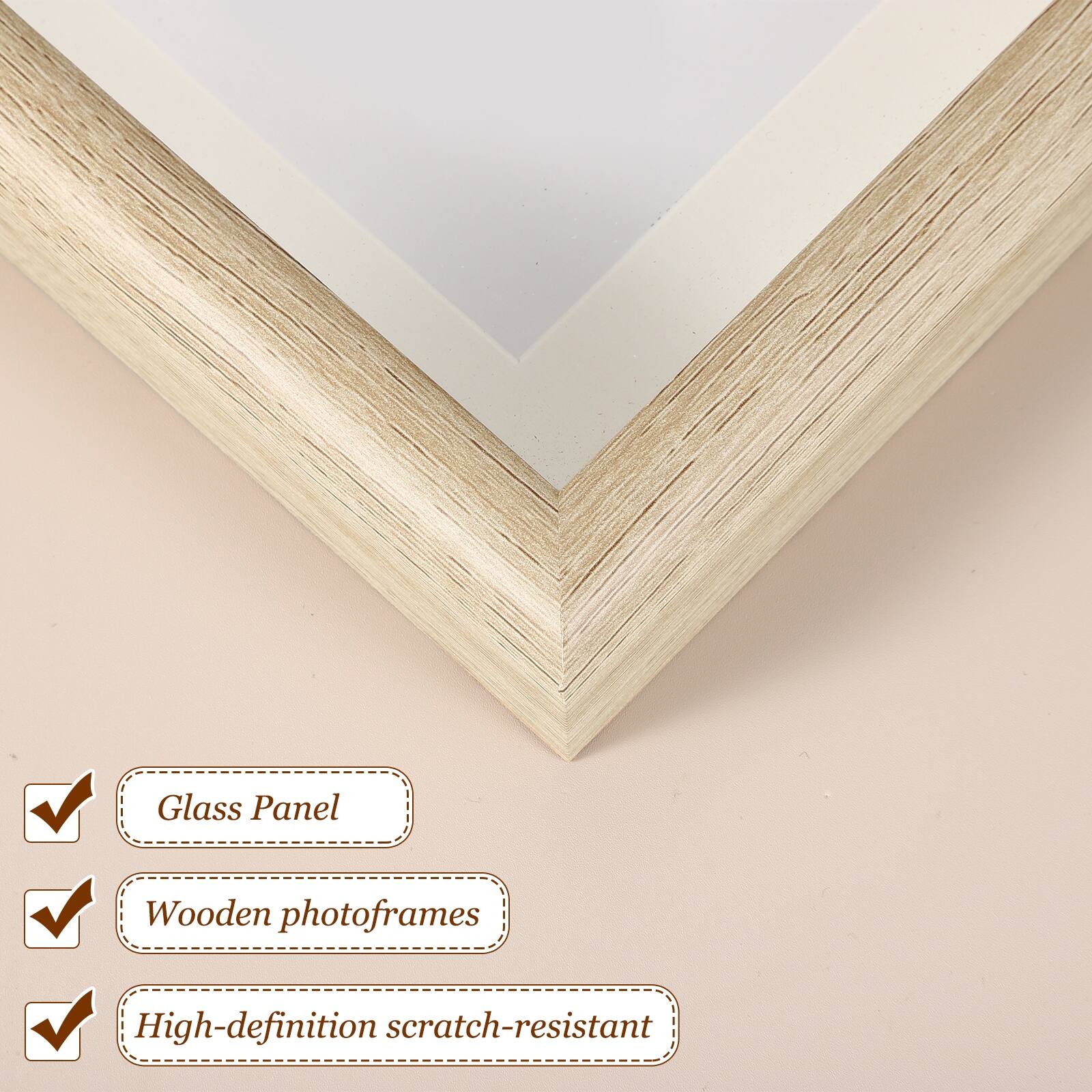 Glass Panel Wooden photoframes High-definition scratch-resistant
