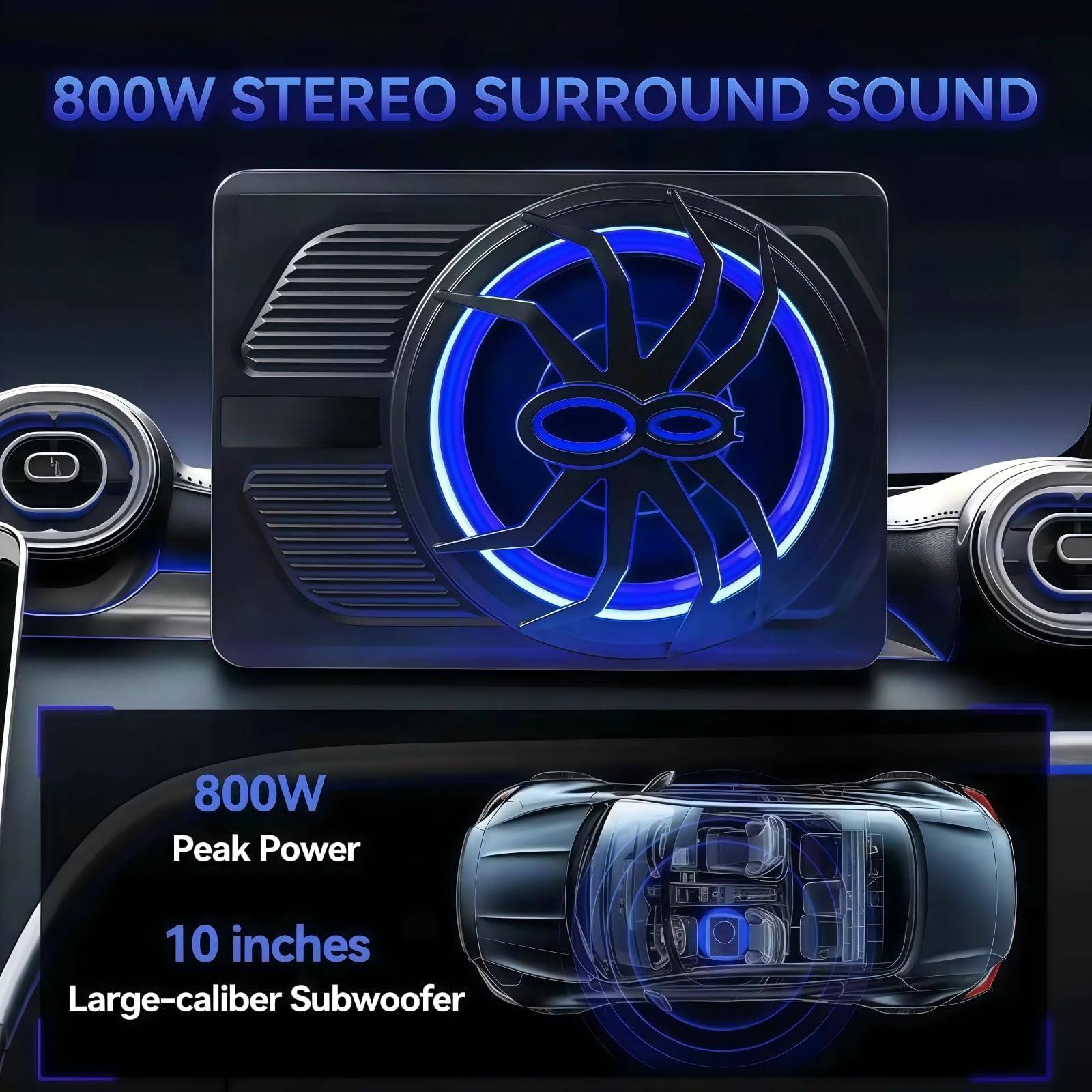 800W STEREO SURROUND SOUND

800W Peak Power

10 inches Large-caliber Subwoofer
