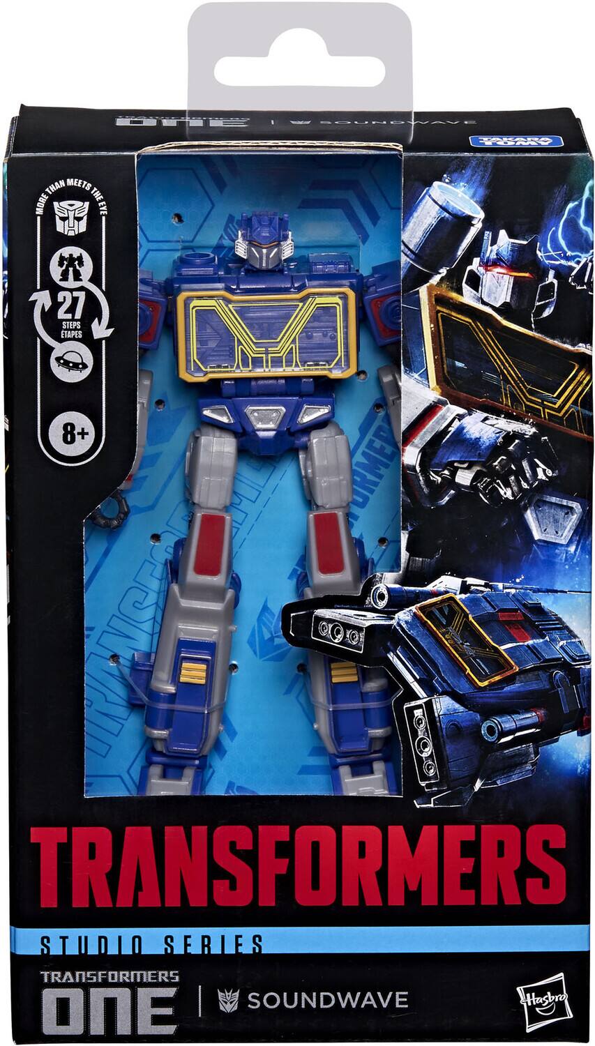 Drie SOUNDWAVE  
TAKARA TOMY  
TRANSFORMERS  
STUDIO SERIES  
TRANSFORMERS ONE  
SOUNDWAVE  
27 STEPS  
8+