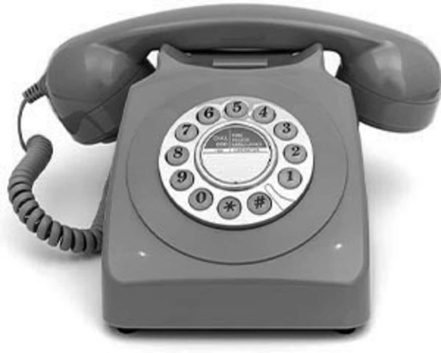 PopMarket - GPO Retro GPO746DPBGY 746 Desktop Push Button Telephone - Grey - MISC ACCESSORY - Gray