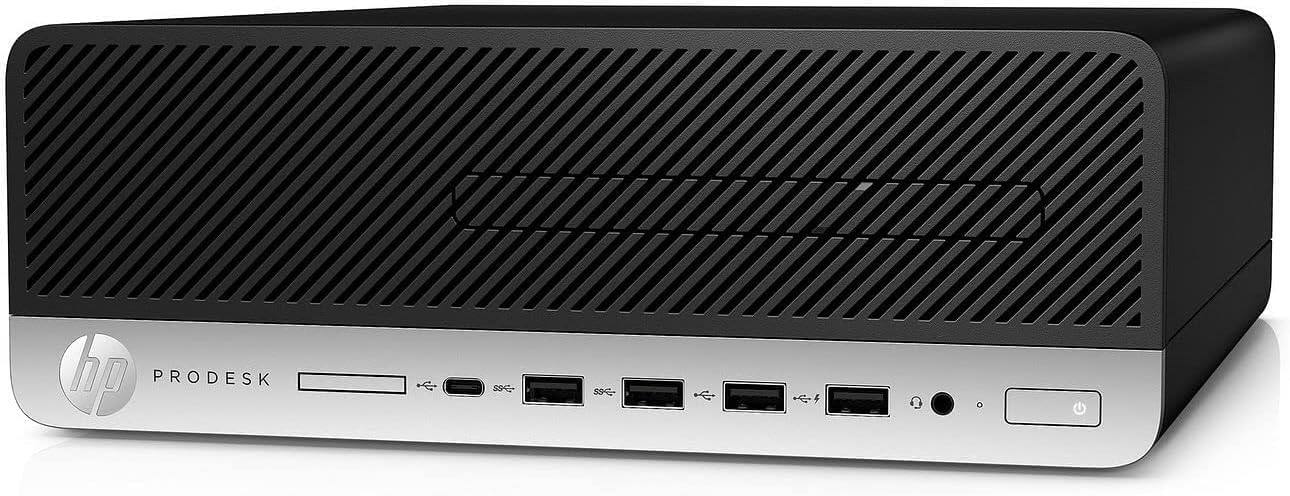 Left. HP - HP ProDesk 600 G4 SFF PC, Intel Core i5-8500T, 8GB RAM, 256GB NVMe, Built in AX210 Wi-Fi BT, Windows 11 Pro - Black.