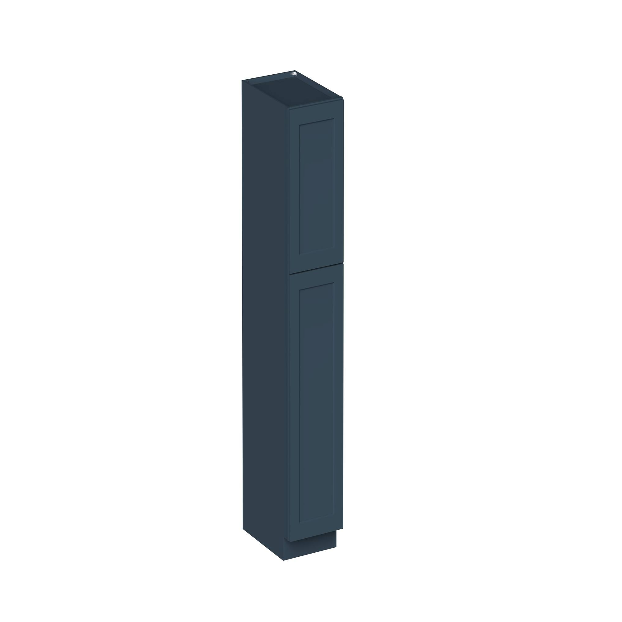 Angle. Boyel Living - 18-in W x 84-in H x 27-in D Shaker RTA Kitchen Pantry Tall Cabinet with Soft-Close - Charcoal Blue.