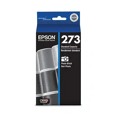 DESIGNID SCIENCE
EPSON
EPSON 273
EXCEED YOUR VISION
Standard Capacity
Rendement standard
Photo Block Noir
Noir photo
Claria
