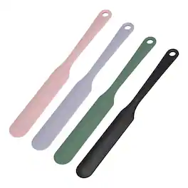 Unique Bargains - 4pcs Silicone Jar Spatula, 8" Long Thin Heat Resistant Smooth Scraper for Peanut Butter & Bottles - Pastel & Dark