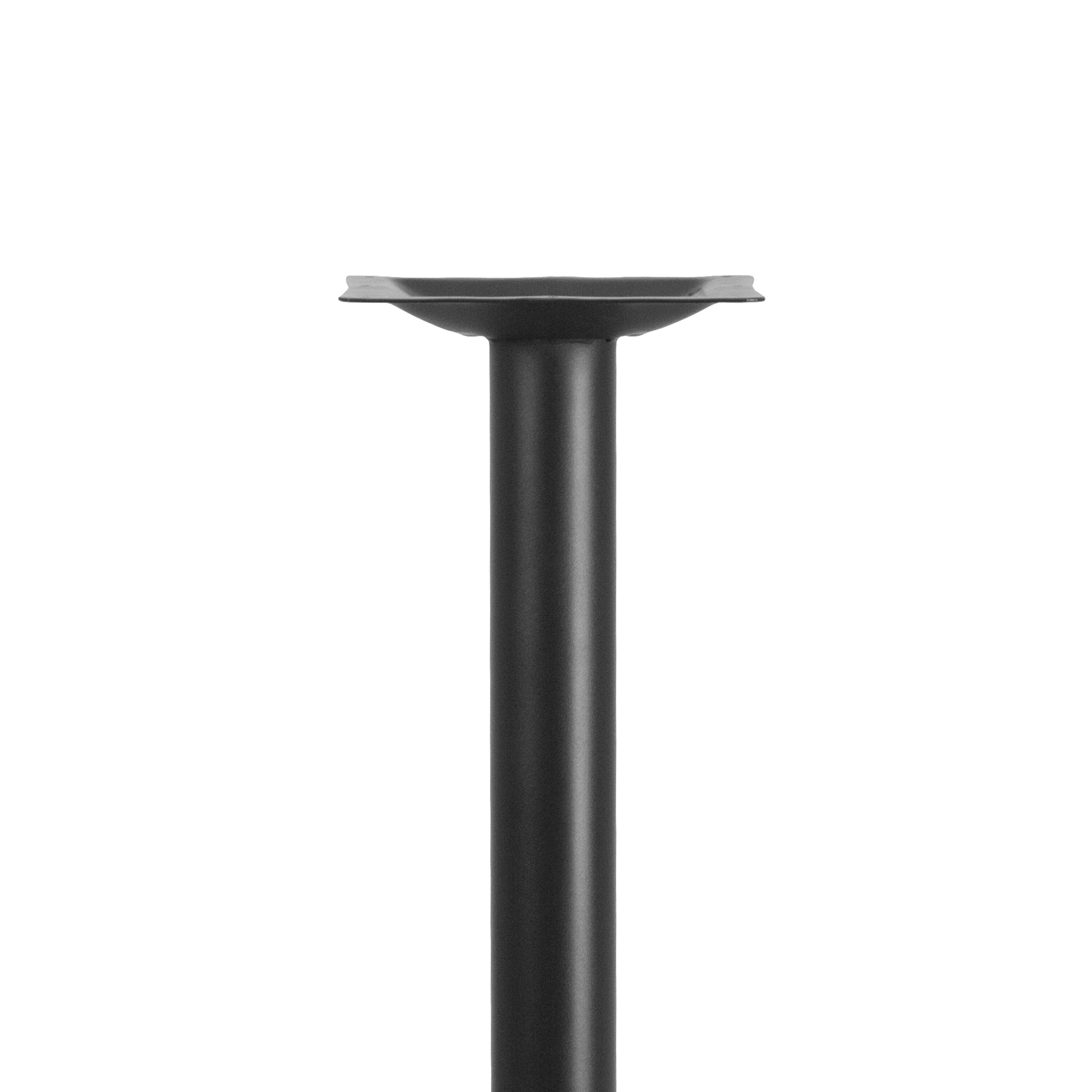 Alt View 3. Emma + Oliver - 23.75'' x 30'' Restaurant Table X-Base with 3'' Dia. Table Height Column - Black.