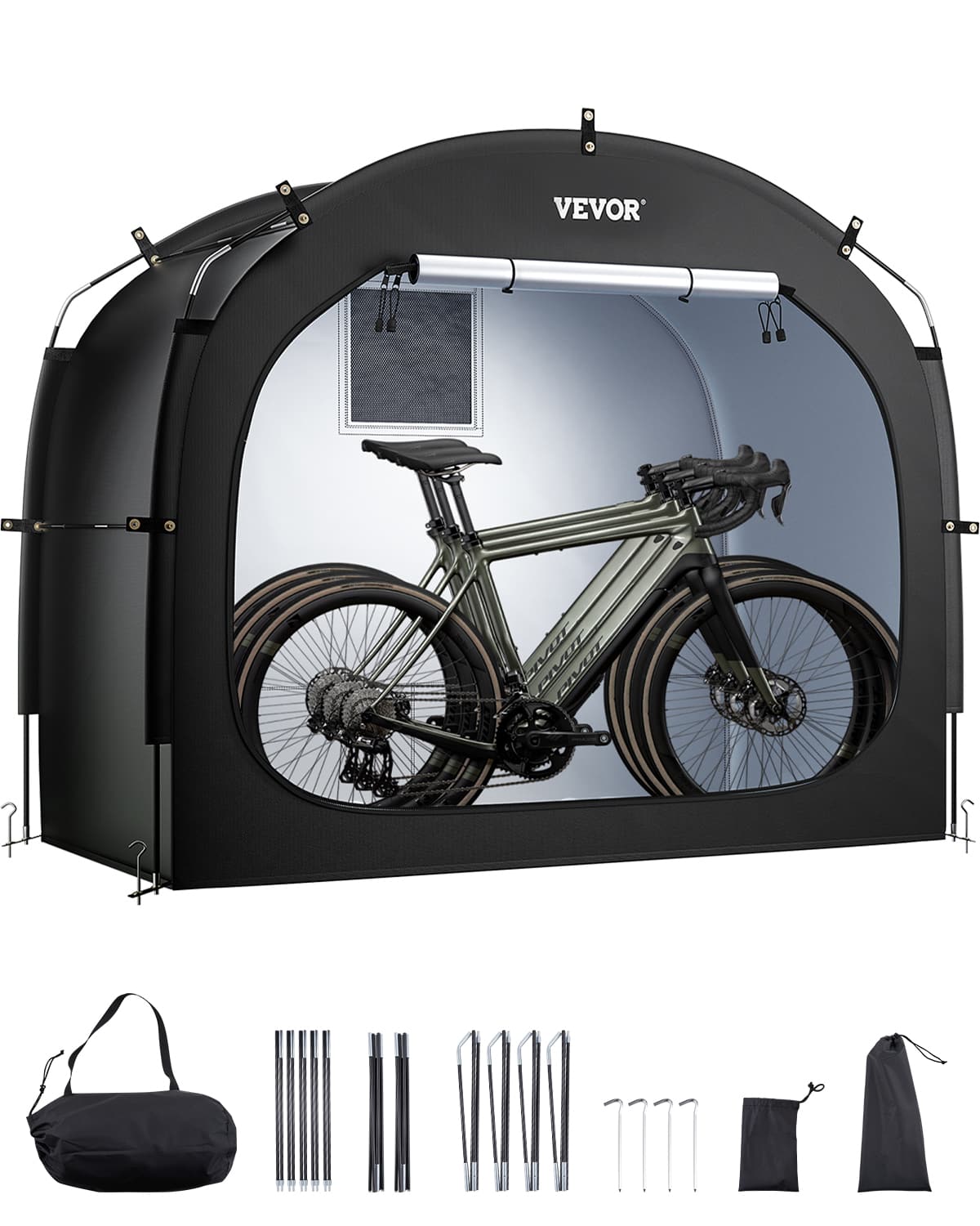 VEVOR - Bike Storage Tent,3 to 4 Bikes with Ventilated Window,Waterproof Easy-to-Install Bike Tent with High Strength Fiberglass - Black price history on PriceWatchPro