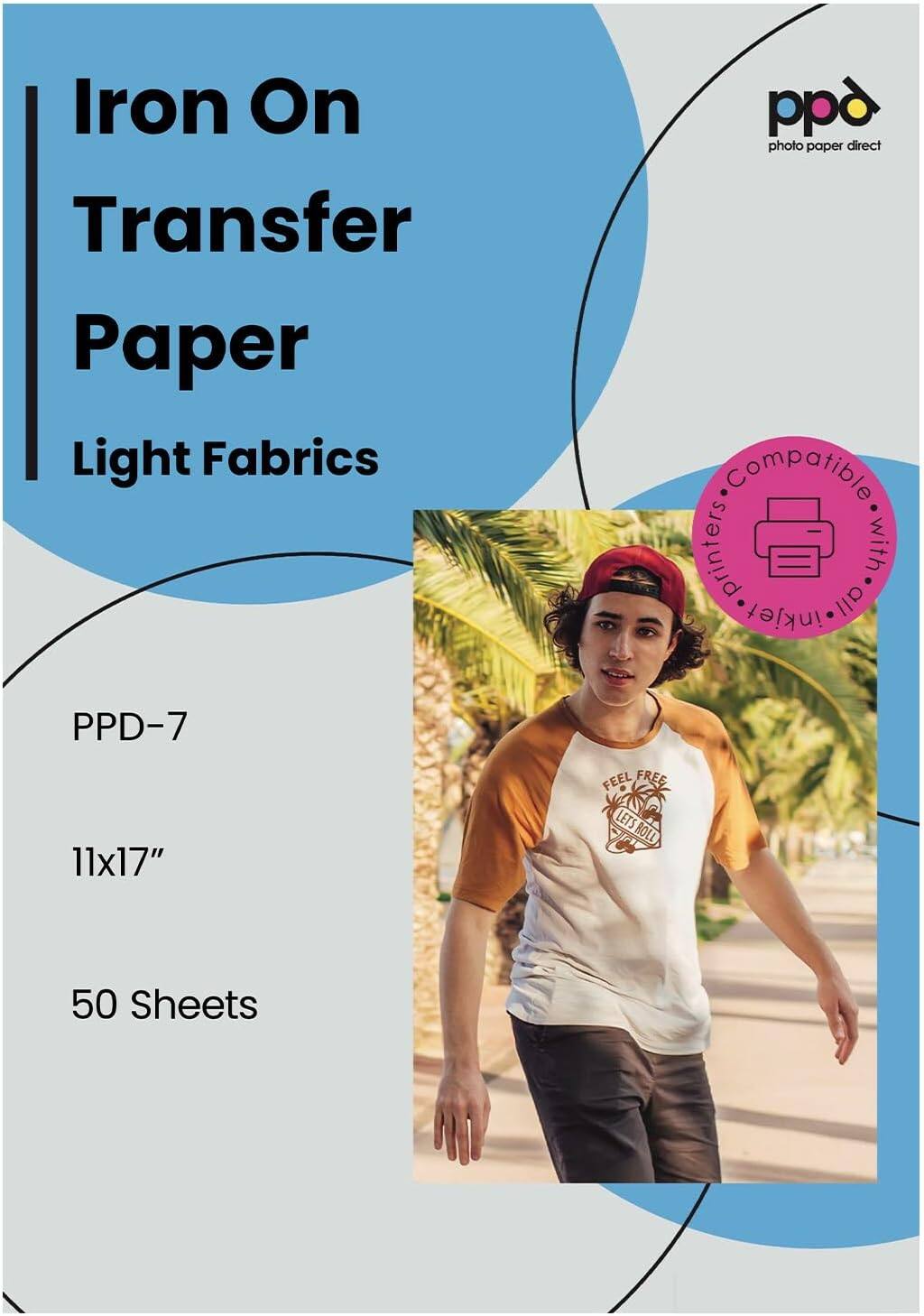Iron On Transfer Paper Light Fabrics

ppd photo paper direct

Compatible with printers all inkjet

PPD-7

11x17"

50 Sheets