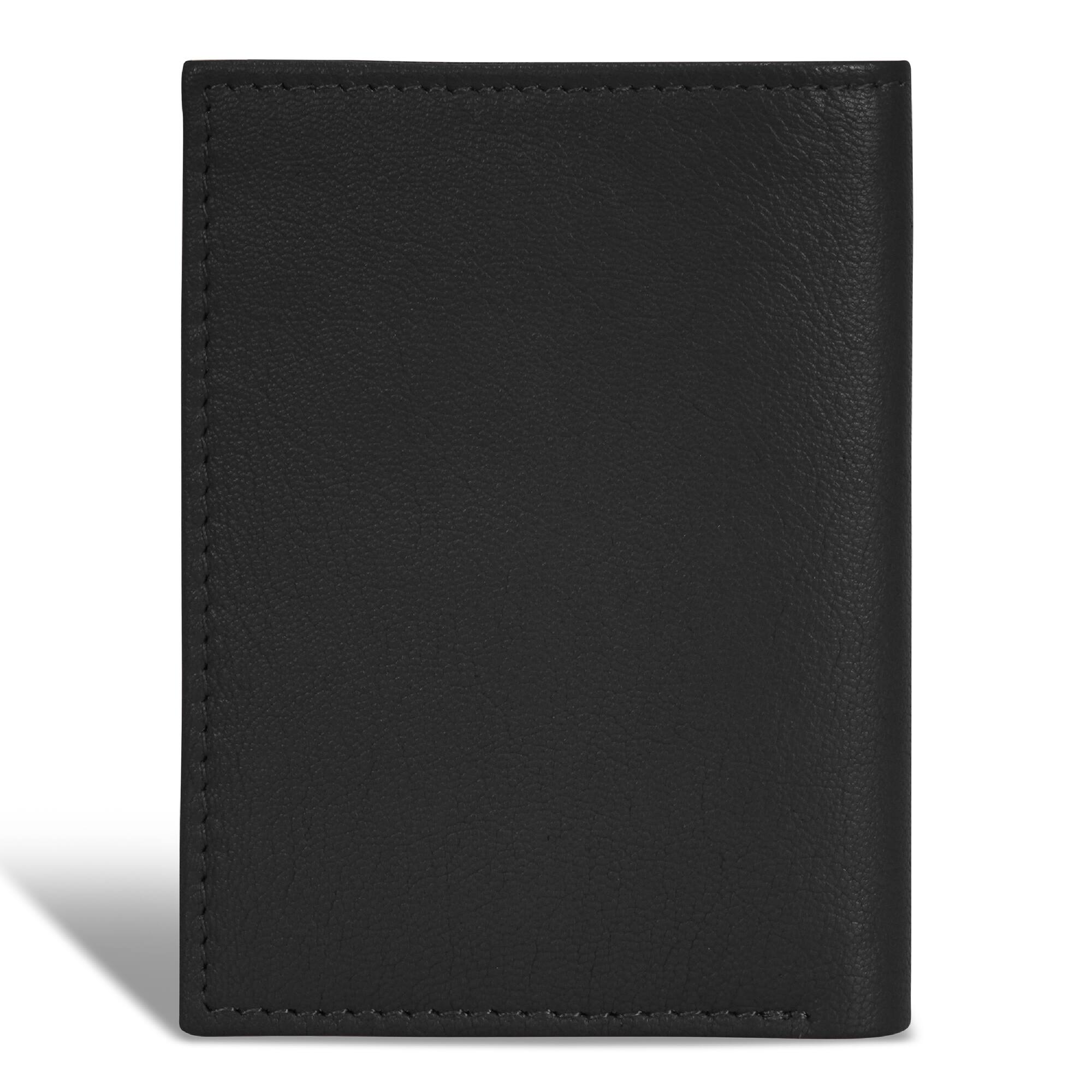 Left. Champs - Onyx Collection Leather Vertical Slim Wallet - Black.