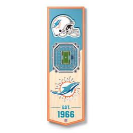 YouTheFan - Miami Dolphins 6'' x 19'' 3D StadiumView Banner - Multicolor
