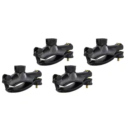 Front. Yakima - Yakima Universal MightyMount Mounts Aero or Factory Crossbars, Black, Set of 4 - Black.