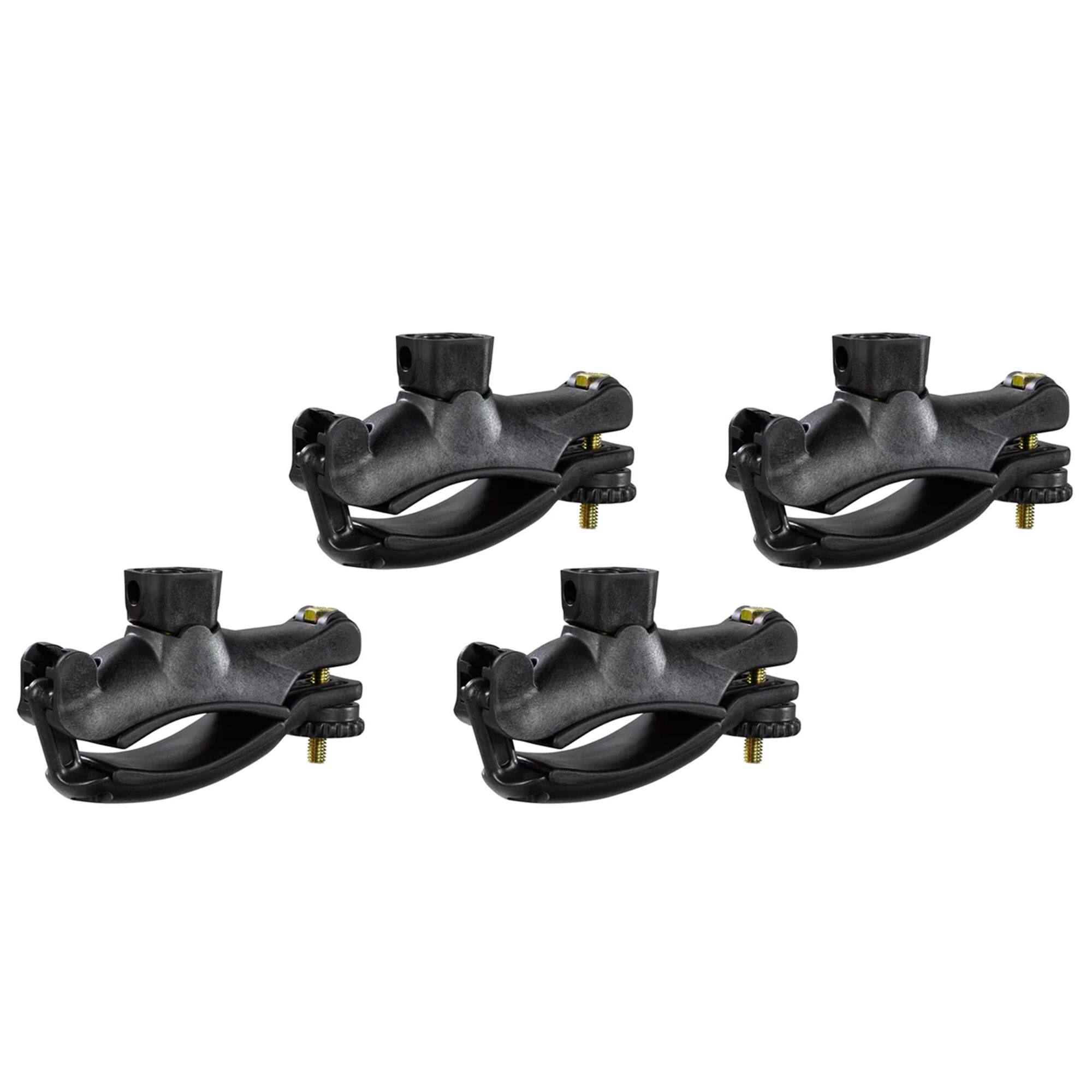 Front. Yakima - Yakima Universal MightyMount Mounts Aero or Factory Crossbars, Black, Set of 4 - Black.