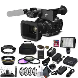 Panasonic - AG-UX180 4K Premium Professional Camcorder (AG-UX180PJ) Studio Starter Bundle - Black