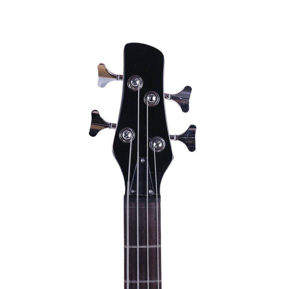 Left. Winado - 4 String Electric Bass Guitar, Full Size Standard Right Handed Rosewood Fingerboard Beginner Kit with Cable Wrench Tool.