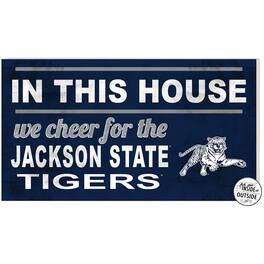 Jardine - Jackson State Tigers 11'' x 20'' Indoor/Outdoor In This House Sign - Navy