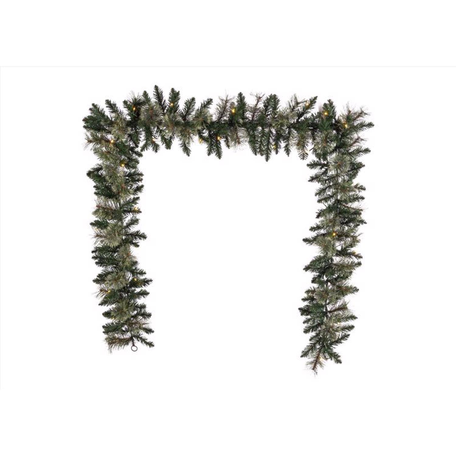 Front. Celebrations - Celebrations 9 ft. L LED Prelit Multicolored Mixed Pine Garland - Multicolored.