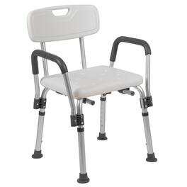 Emma + Oliver - 300 Lb. Capacity Adjustable Bath & Shower Chair with Depth Adjustable Back - White
