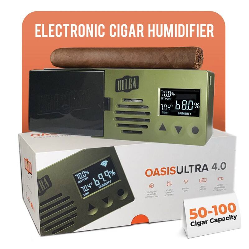ELECTRONIC CIGAR HUMIDIFIER  
ULTRA CGSAS  
10.0% SET POINT  
10.4  
680% TEMP HUMIDITY  
AO Ries Adteek E  
RA OASISULTRA 4.0  
70.0% POINT  
69.9%  
2 SET  
70.4 HUMIDITY  
BULN LARGE LBRSON MICRO ADJUST  
DISPLAY CONNECTION  
CONSISTENT WP TEMP HUMIDITY  
HUMIDITY SET POINT  
DISTRIBUTION  
50-100 Capacity Cigar