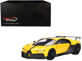 Bugatti Chiron Pur Sport 1/18 Model Car by Top Speed - Yellow and Black