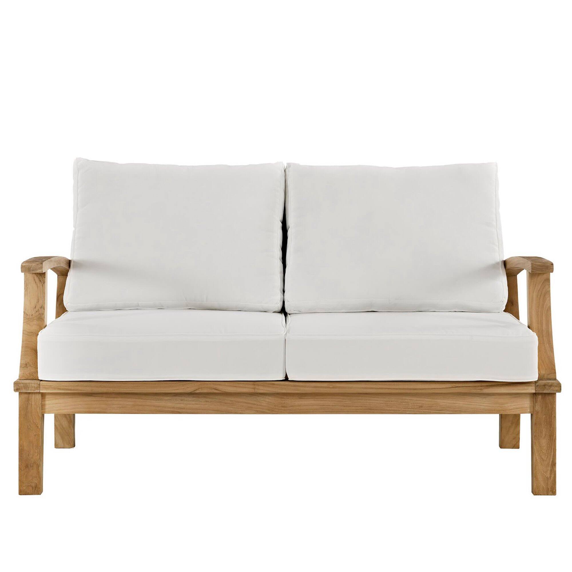 Back. Modway - Marina Outdoor Patio Teak Loveseat by Modway - Natural White.