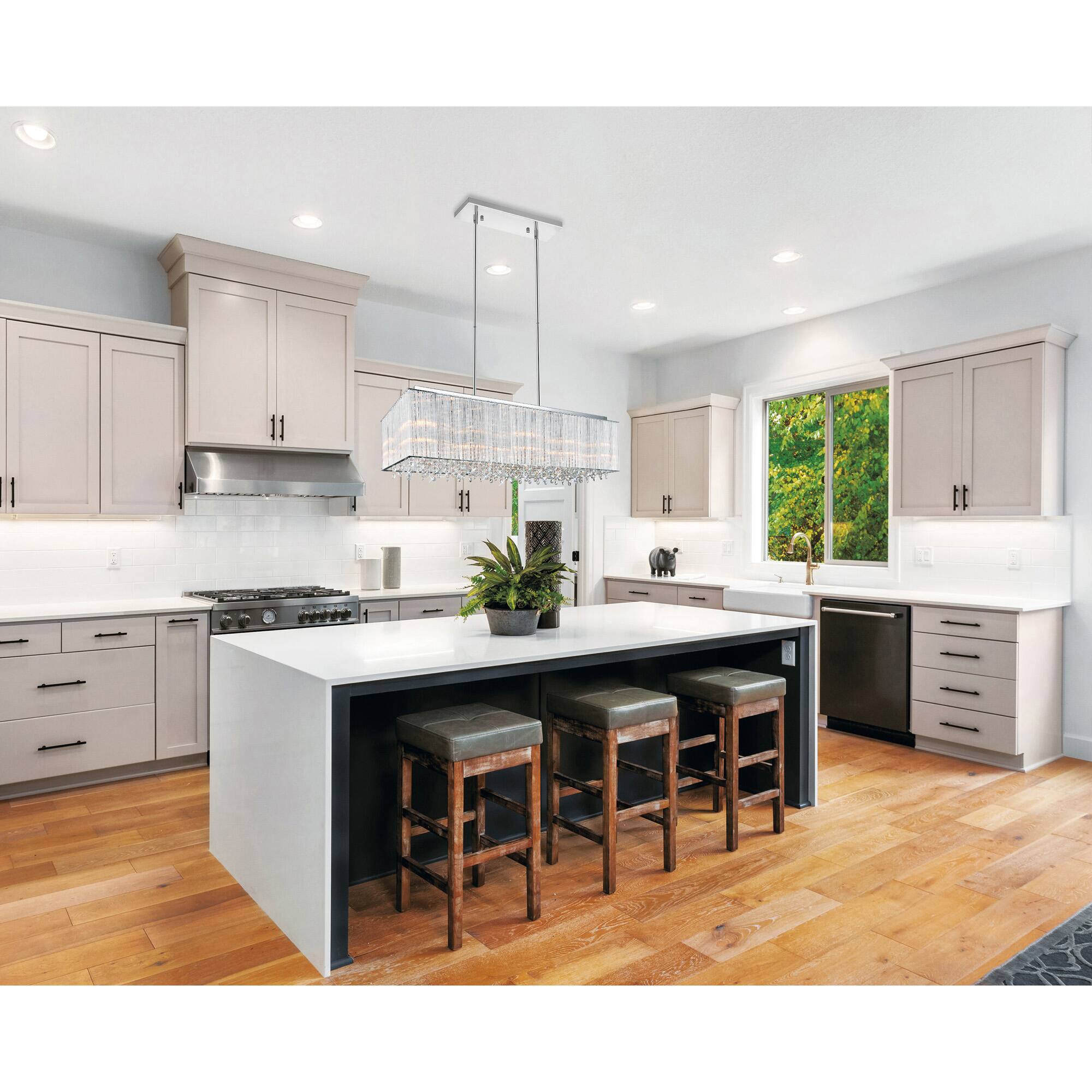 Back. CWI Lighting - Spring Morning 10 Light Drum Shade Chandelier With Chrome Finish - Chrome.