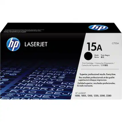 Front. HP - 15A Standard Capacity - Black Toner Cartridge - Black.