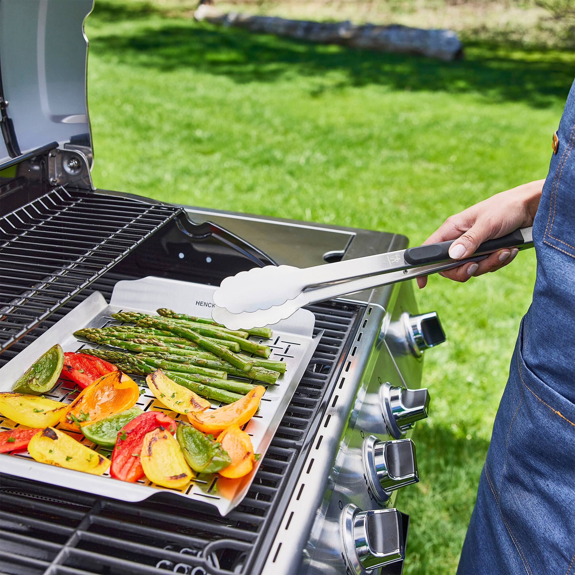 Alt View 1. Henckels - Henckels BBQ Stainless Steel Grill Tongs - Stainless Steel.