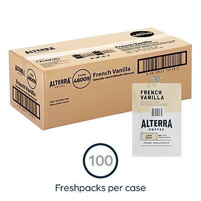 44000 ALTERRA CRLAVIA  
12118 5 ALTERET French Vanilla Flavored O 50 23471 COO CODE Artificially and Naturally French AB009 ALTERRA 48009 COFFEE Vanilla FRENCH VANILLA ARTIFICIALLY ALTERRA COFFEE LIGHT ROAST CREAMY  
100 Freshpacks per case