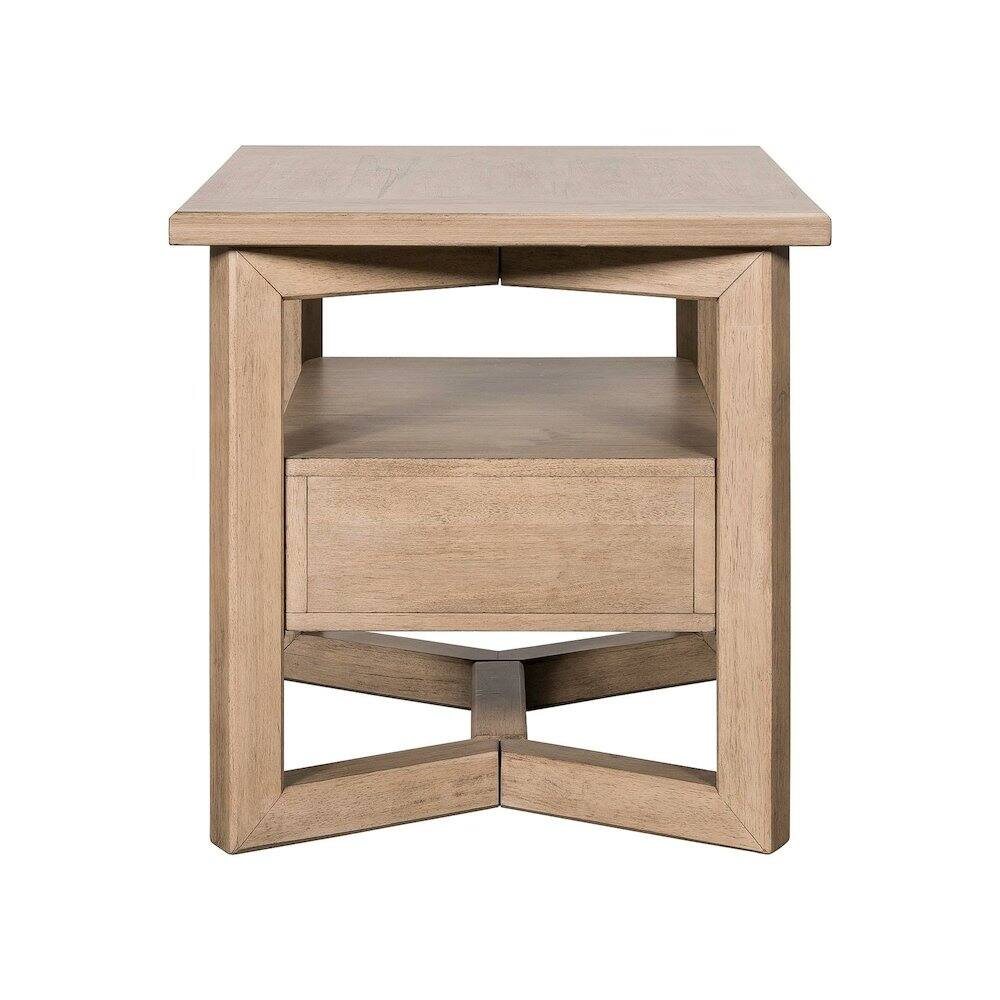 Left. Liberty Furniture Industries - Living Room Rectangular End Table with Storage Drawer - Barley Buff Birch Wood - Barley Buff.