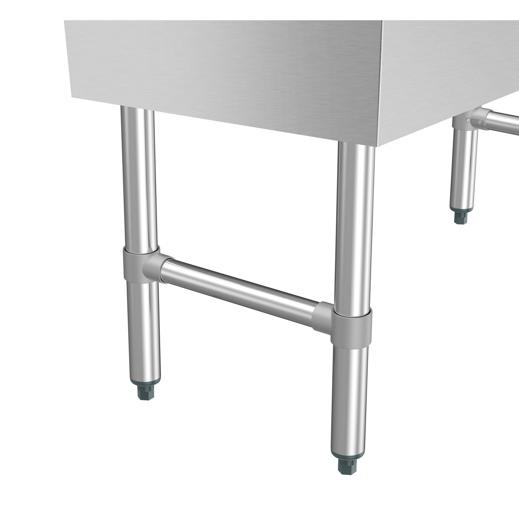 Alt View 8. Koolmore - 48 in. Three-Compartment  Under-Bar Sink with 3 in. Backsplash, Right Drainboard and Low Lead Faucet, NSF - Stainless Steel.