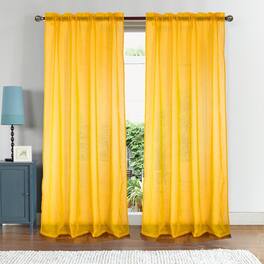 RT Designers Collection - Astro Textured Rod Pocket Curtain Panel 54" x 90" - Neon Yellow