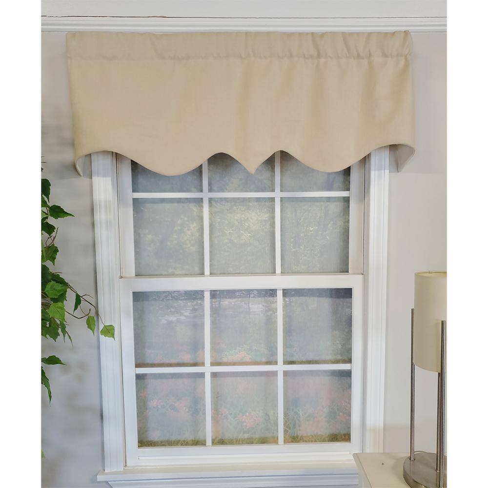 Angle. RLF Home - RLF Home Slub Duck Regal 3" Rod Pocket Lining Luxurious and Elegant Window Treatment Valance 50" x 17" Khaki - Khaki.